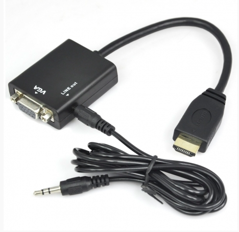 Adaptador HDMI A VGA  25CM Con sonido Alta Calidad-0