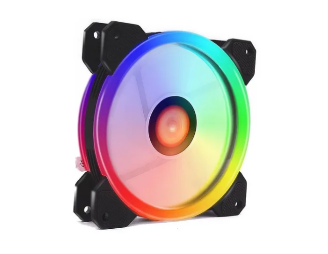 Ventilador Cooler Pc Luz Led Rgb 12cm Multicolor