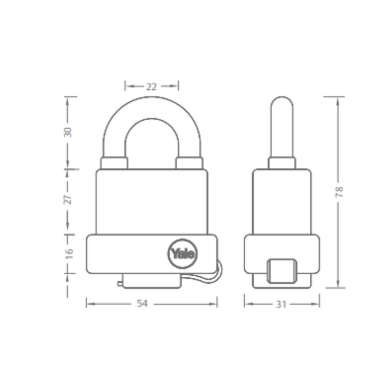 Candado Y220 51mm YALE-3