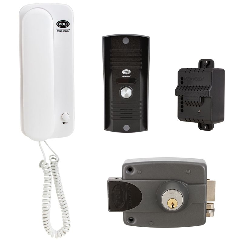 Kit Cerradura Eléctrica Portero 3010 Citófono Poli-1