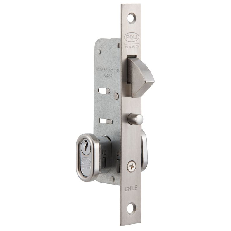 Cerradura Embutida POLI Puerta Corredera Cromado-0