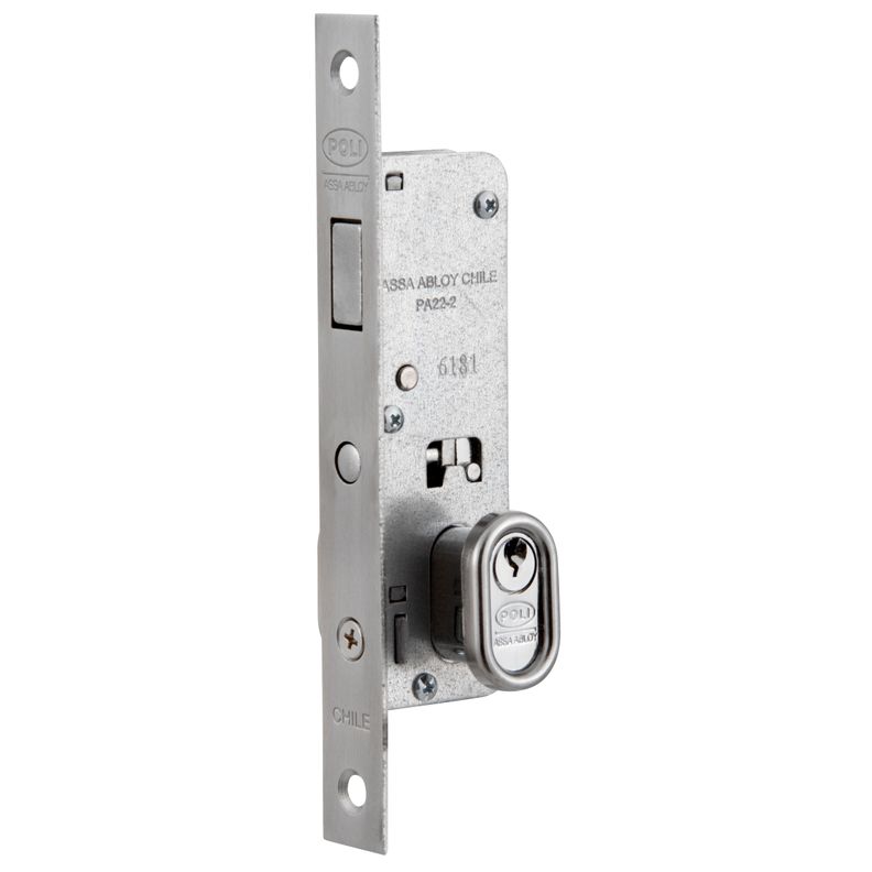Cerradura Embutida POLI Puerta Corredera Cromado-2