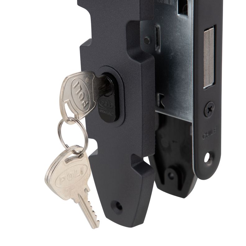 Cerradura Embutida Nórdica Poli Oval B40 Oficina/Dormitorio Negro-5