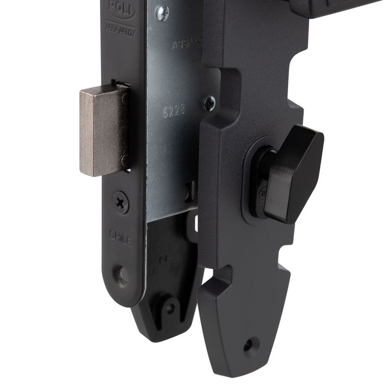 Cerradura Embutida Nórdica Poli Oval B40 Oficina/Dormitorio Negro-6