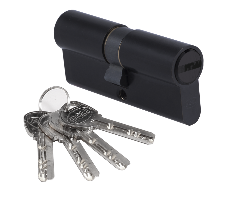 Cilindro Llave Multipunto Poli 70mm 6 Pin Negro-1