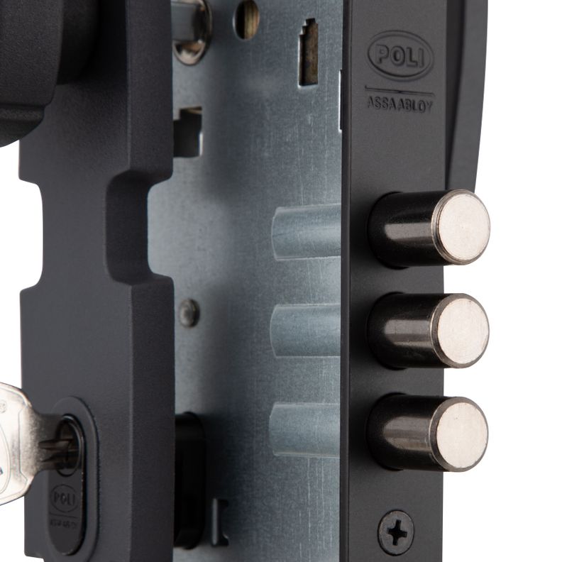 Cerradura Embutida Nórdica Oval B60 Pomo Acceso 1/2 con Tirador Negro-5