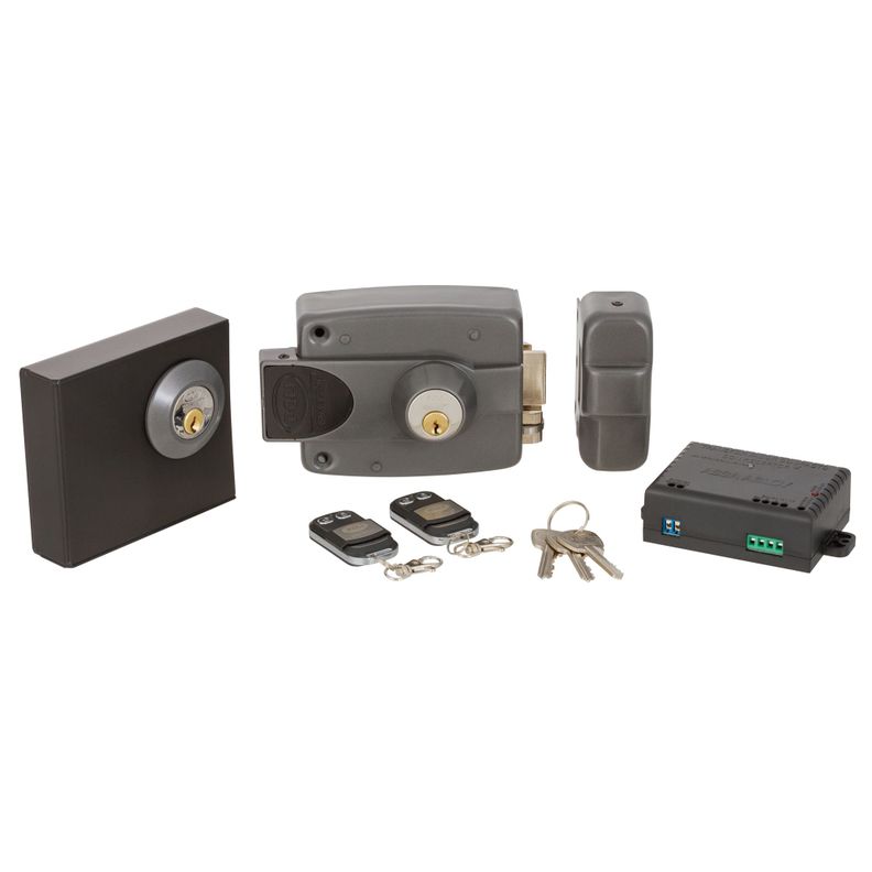 Kit Cerradura Electrica Poli 3010 con Control Remoto Gris XL
