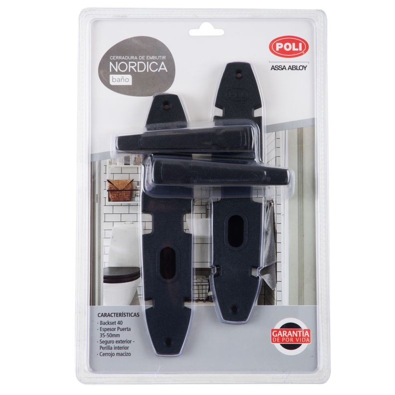 Cerradura Embutida Nórdica Oval B40 Baño-3