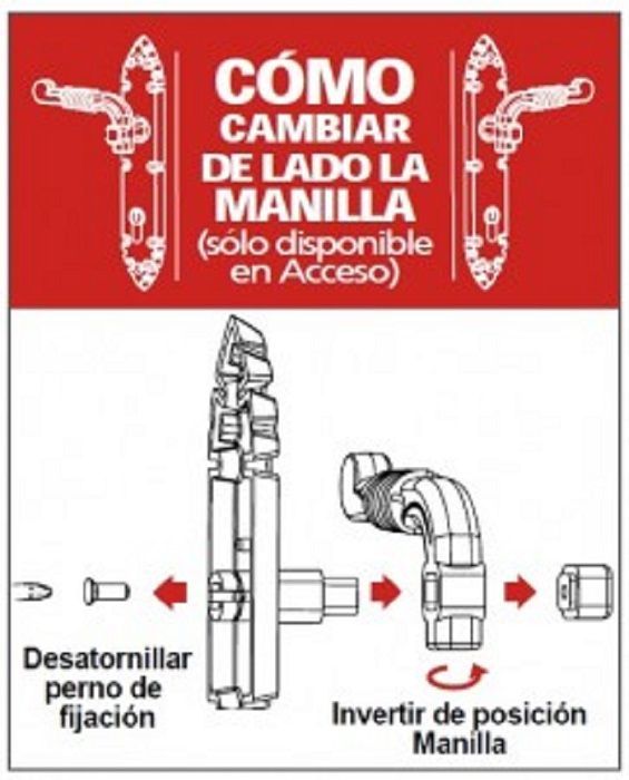 Cerradura Embutida Poli Rústica B40 y Tirador Acceso 1/2-3