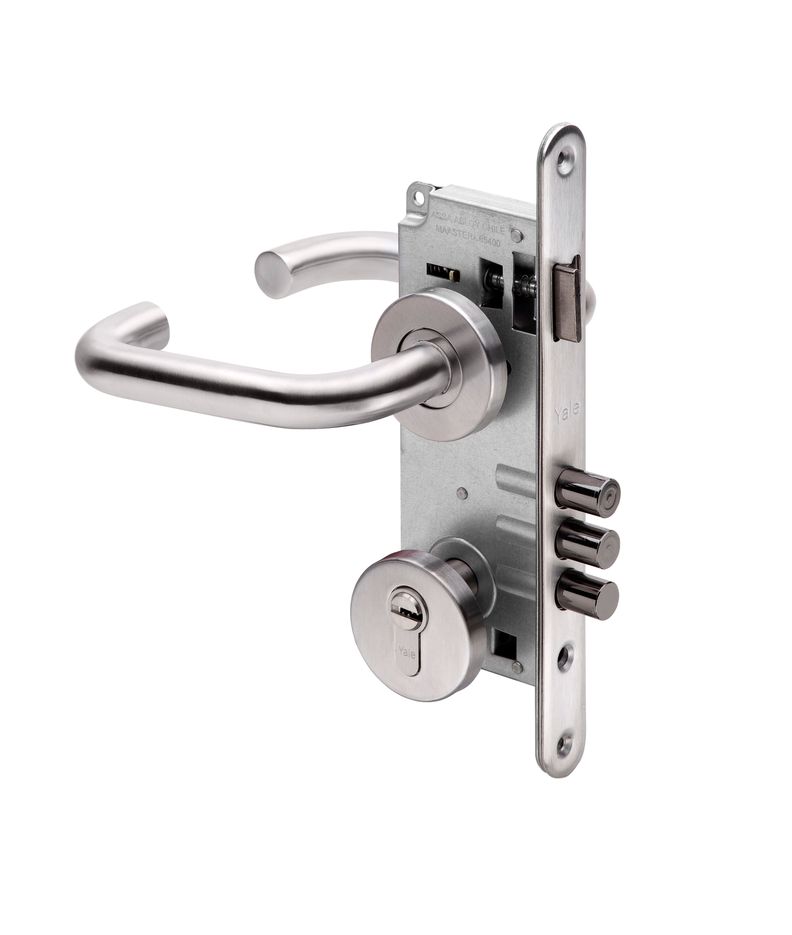 Cerradura Embutida Yale Roma B40 Oficina Dormitorio Gris XL