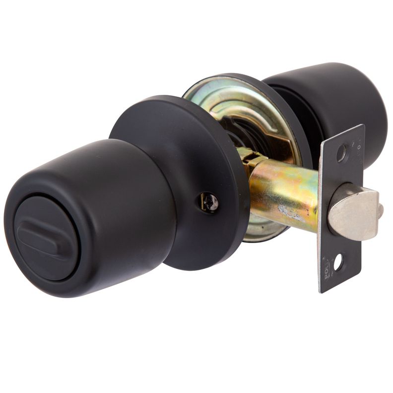 Cerradura Tubular Pomo 8000Antibacterial Of/Dormitorio Negro-0