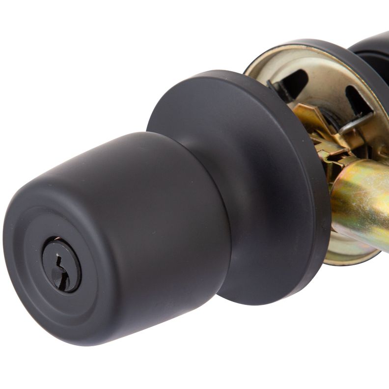 Cerradura Tubular Pomo 8000Antibacterial Of/Dormitorio Negro-2
