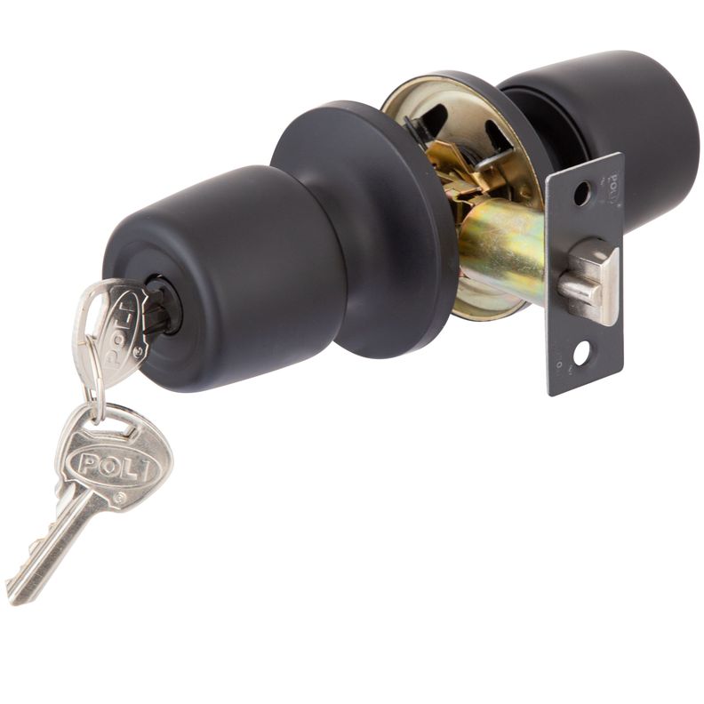 Cerradura Tubular Pomo 8000Antibacterial Of/Dormitorio Negro-4