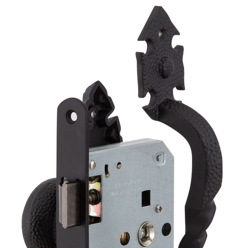 Cerradura Embutida Rústica Poli B60 PomoTirador acceso 1/2-6