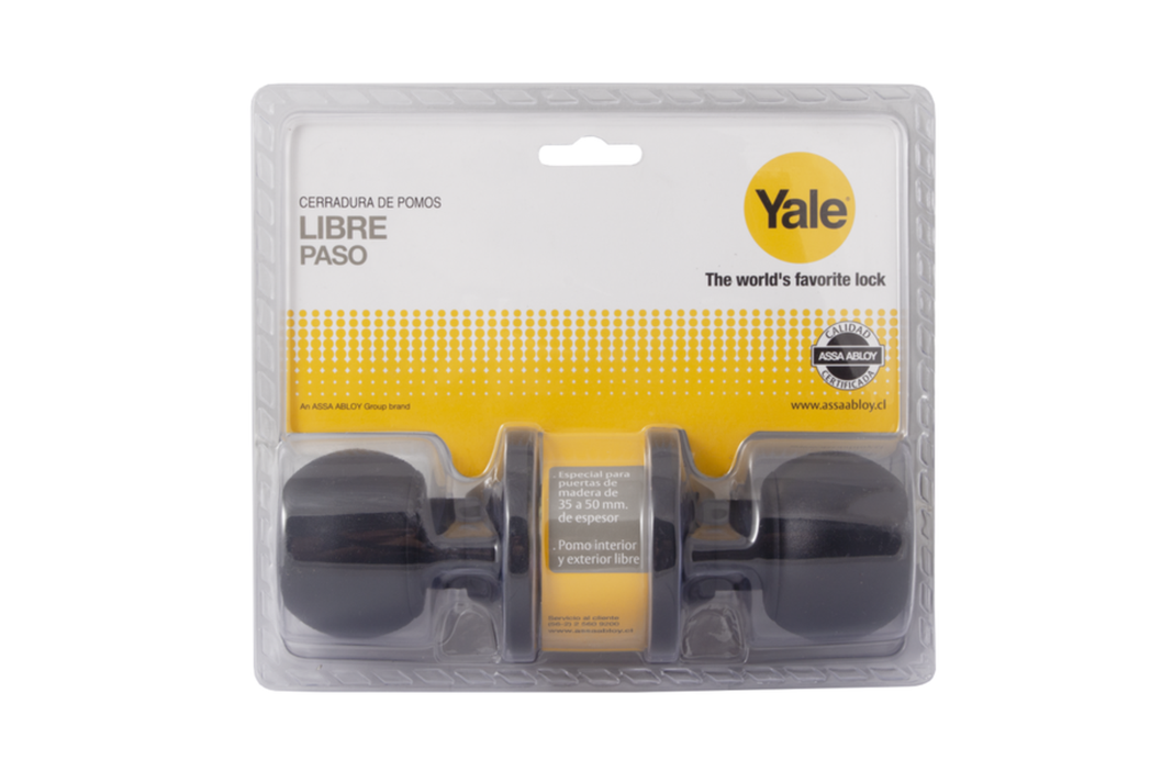 Cerradura Cilíndrica Pomo  YALE Libre Paso-1
