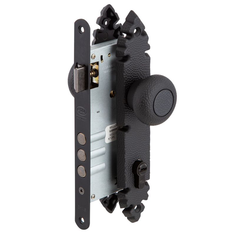 Cerradura Embutida Rústica Poli B60 Pomo Acceso Fijo-0