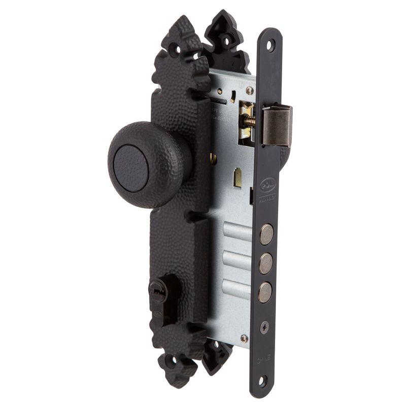Cerradura Embutida Rústica Poli B60 Pomo Acceso Fijo-1