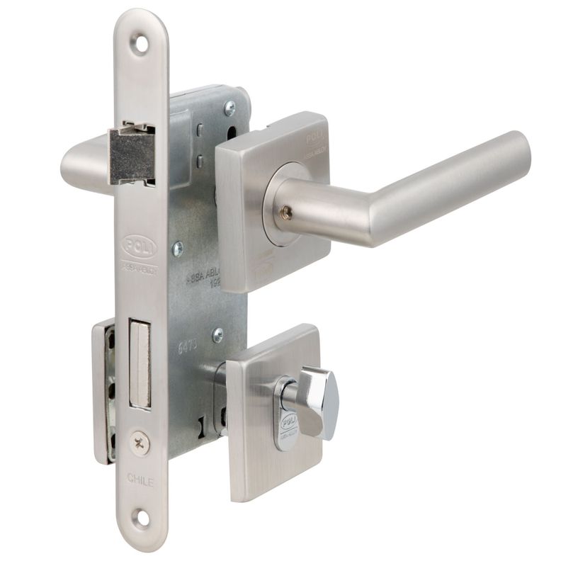 Cerradura Embutida Poli Piano B40 dormitorio Llave/Perilla-1