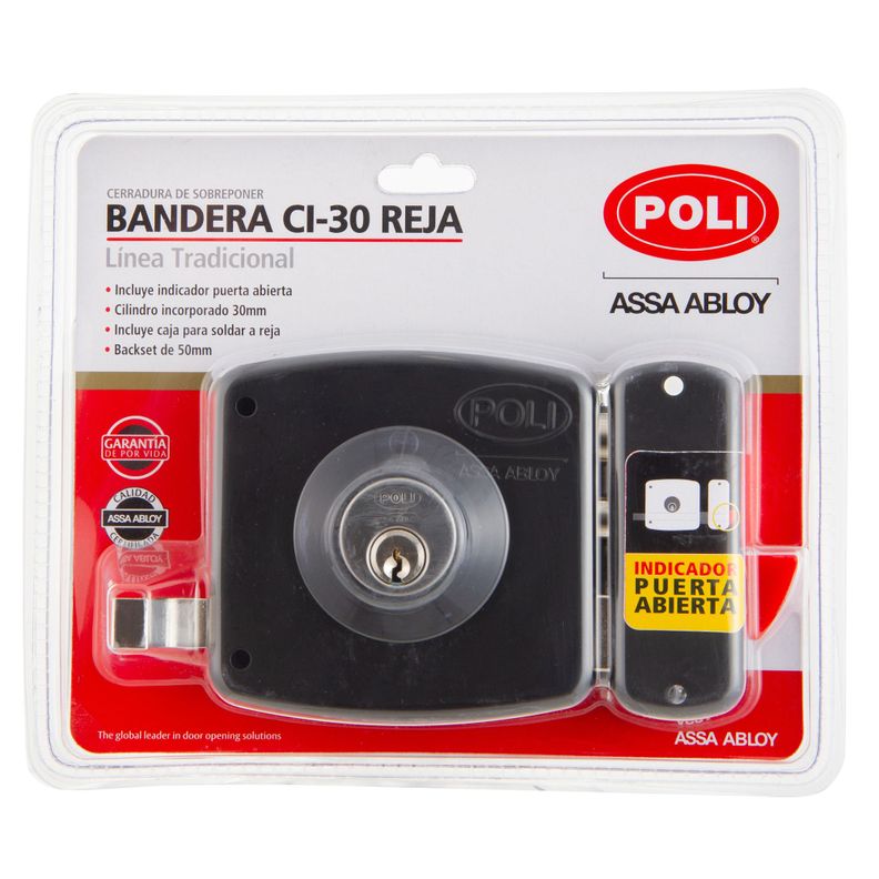 Cerradura Sobreponer POLI Bandera con Caja Reja-7