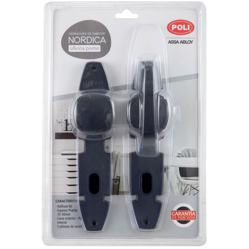 Cerradura Embutida Nórdica Oval B60 Pomo Oficina-3