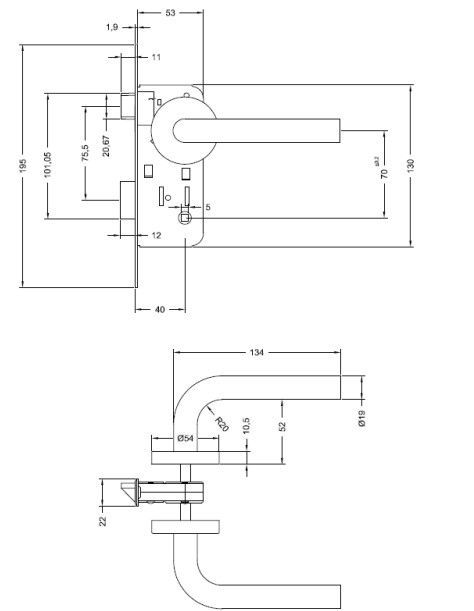 Cerradura Embutida YALE Firenze B40 Baño-5