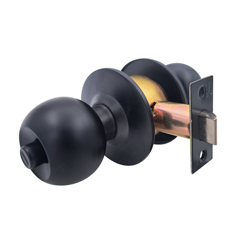 Cerradura Cilíndrica POLI Sfera Baño/Dormitorio Negro-0
