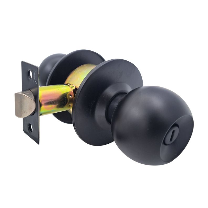 Cerradura Cilíndrica POLI Sfera Baño/Dormitorio Negro-1
