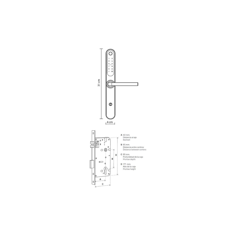 Cerradura Digital Yale YSD100 B60 Negro-4