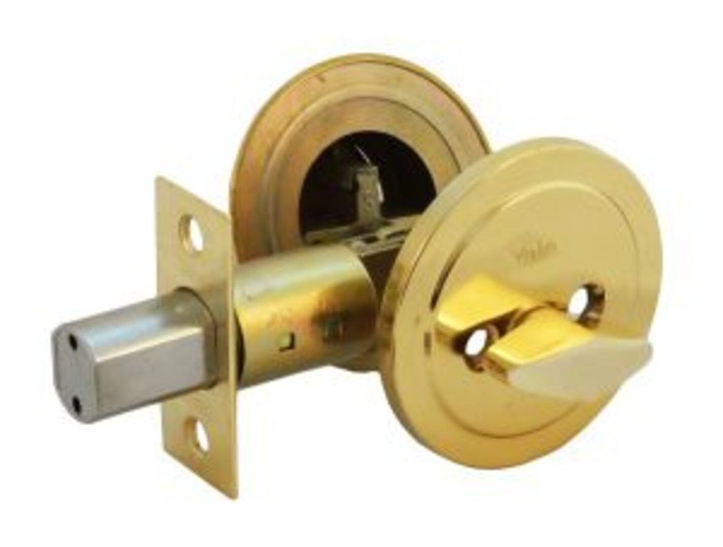 Cerrojo Auxiliar Llave/Perilla Bronce-1