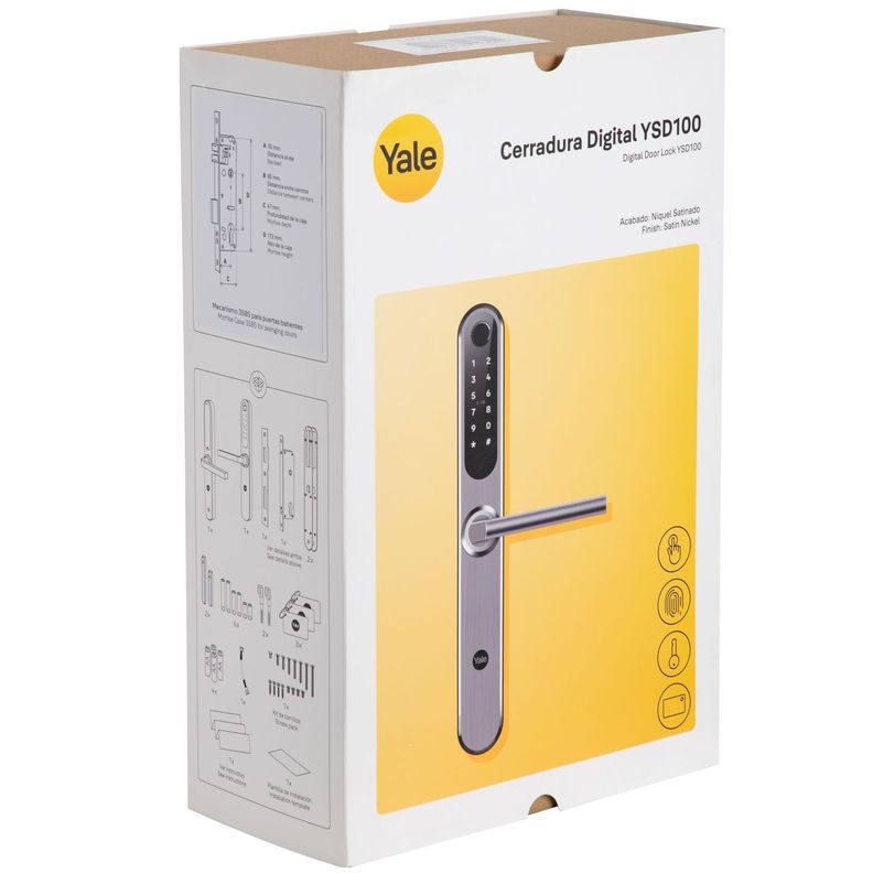 Cerradura Digital Yale YSD100 B35 Níquel Códigos/Tarjetas-7