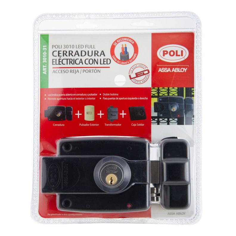 Cerradura Eléctrica POLI 3010 LED Full Reja-7