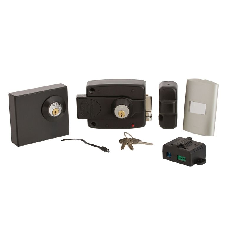 Cerradura Electrica POLI 3010 LED Full Reja Gris XL