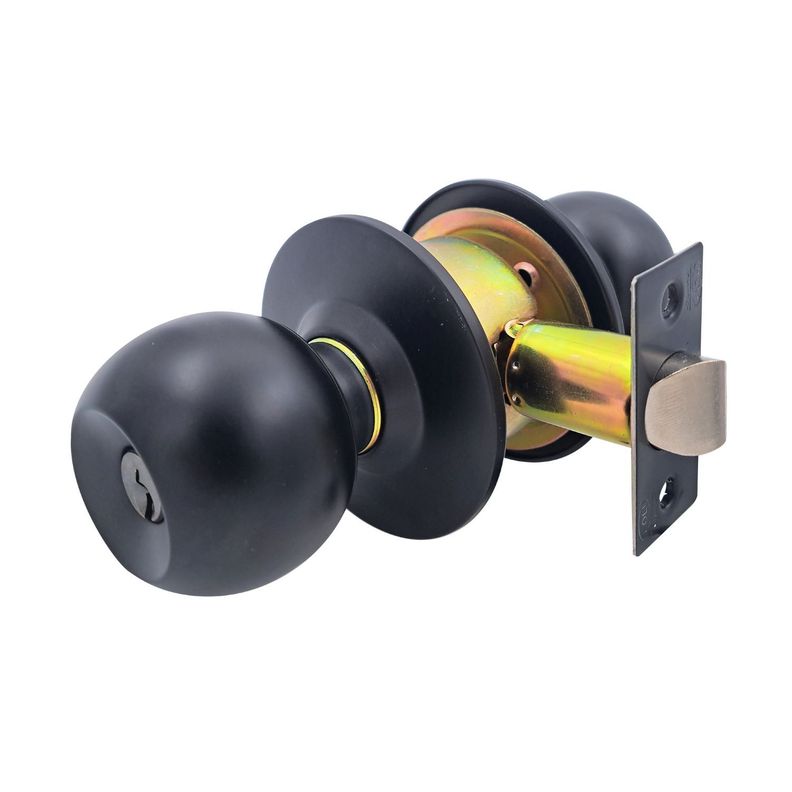 Cerradura Cilíndrica POLI Sfera Oficina/Dormitorio Negro-0