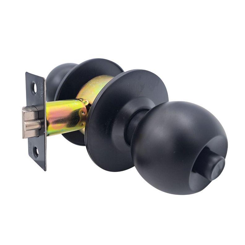 Cerradura Cilíndrica POLI Sfera Oficina/Dormitorio Negro-1