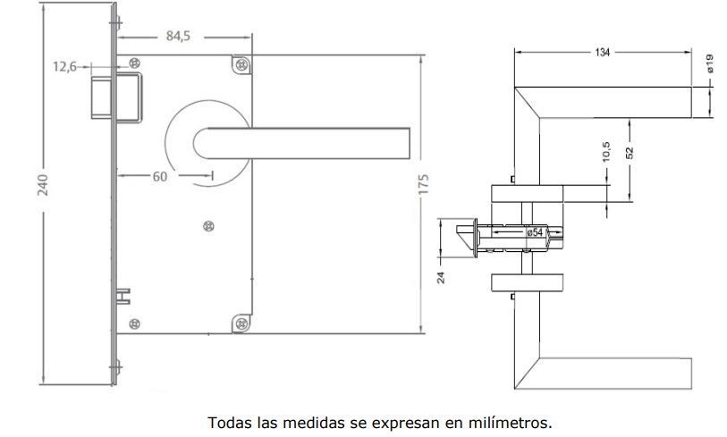 Cerradura Embutida Yale Toscana B60 Libre Paso-1
