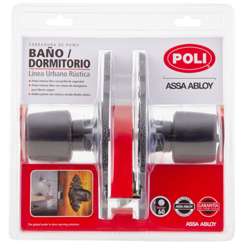 Cerradura Tubular Urbano Poli Rústica Baño/Dormitorio-4