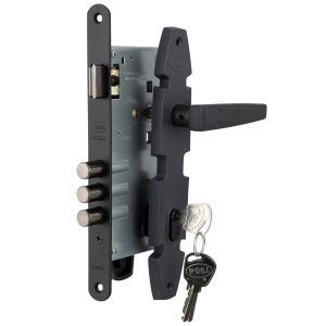 Cerradura Embutida Nórdica Oval B60 Acceso 1/2 Negro-2