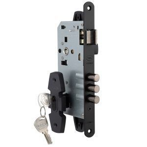Cerradura Embutida Nórdica Oval B60 Acceso 1/2 Negro-3