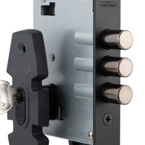 Cerradura Embutida Nórdica Oval B60 Acceso 1/2 Negro-4
