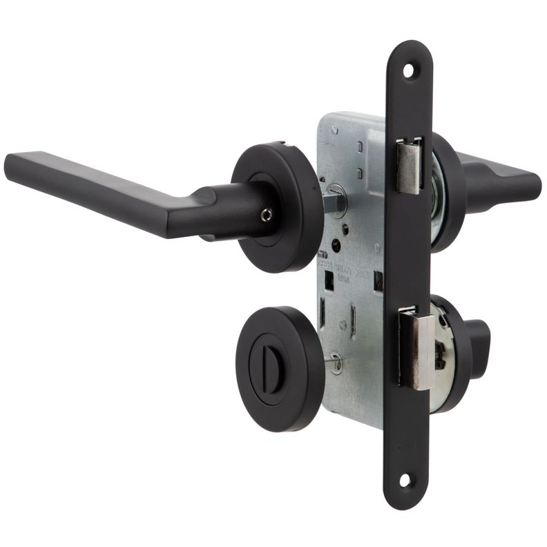Cerradura Embutida Milano B40 Baño Negro-2