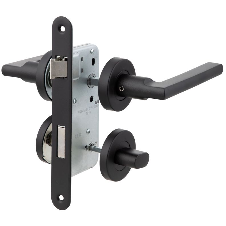 Cerradura Embutida Milano B40 Baño Negro-1