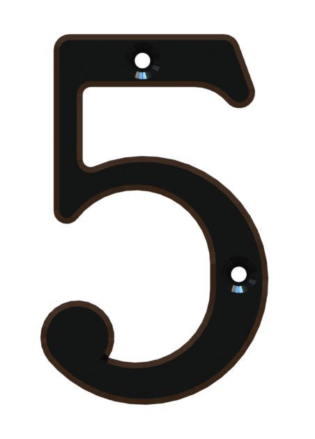 Numero 5 Estandar 8,5cm Rustico Negro XL