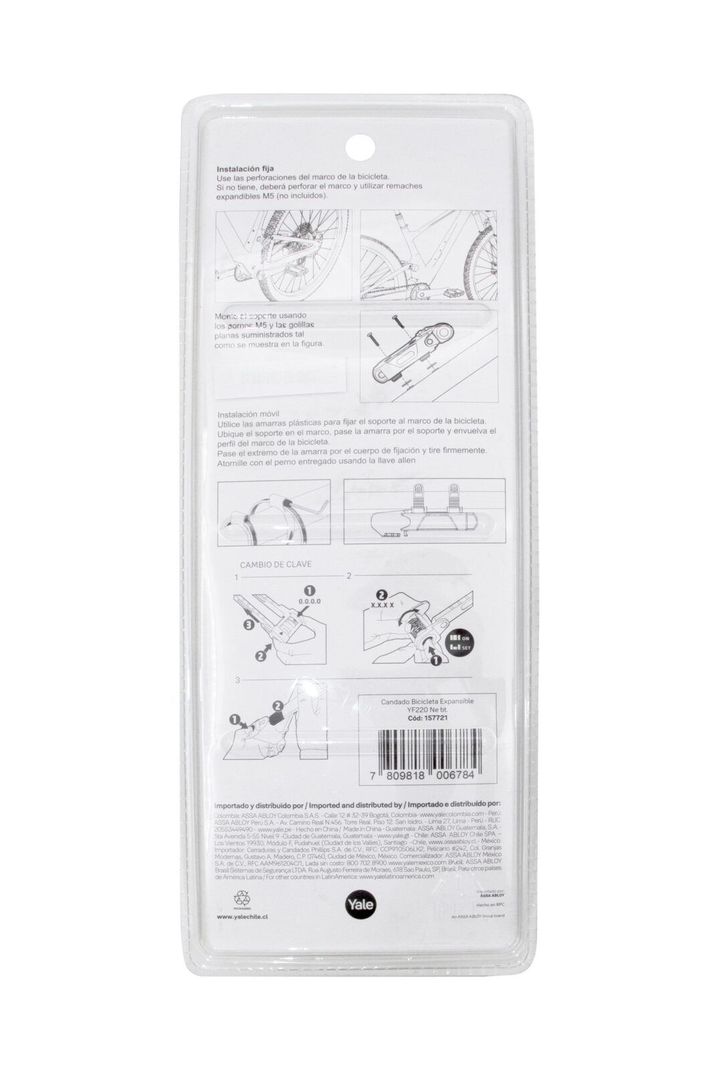 Candado Bicicleta Tipo Expansible YF220 con Combinación-3
