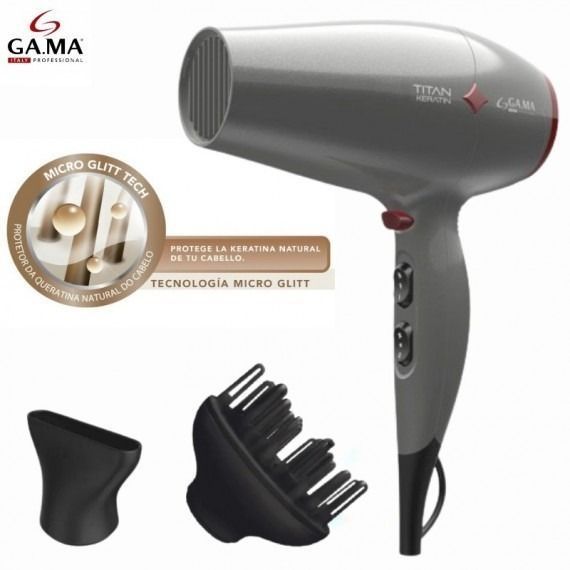 Secador de pelo GA.MA ItalyMICRO GLITT Diamond Titan Keratin gris 220V-1