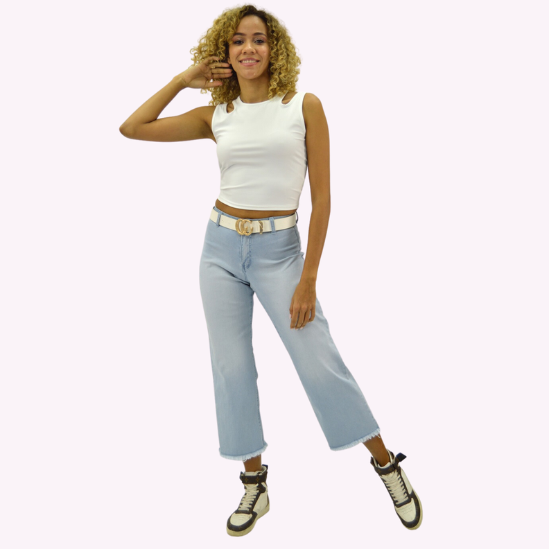 Jeans Cropped T.A. Push Up Dremel Azul -0