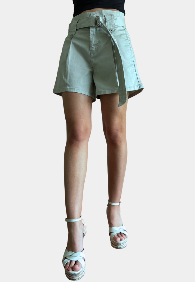 Short Pinzado  Tiro Alto Push Up Verde Tentation-0