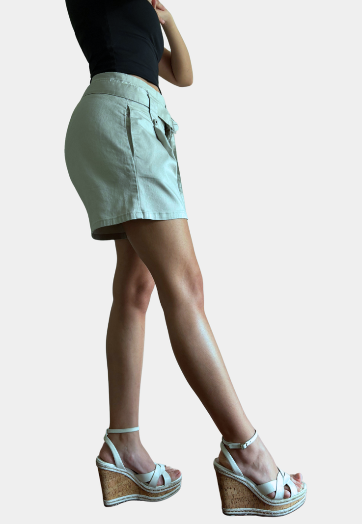 Short Pinzado  Tiro Alto Push Up Verde Tentation-1