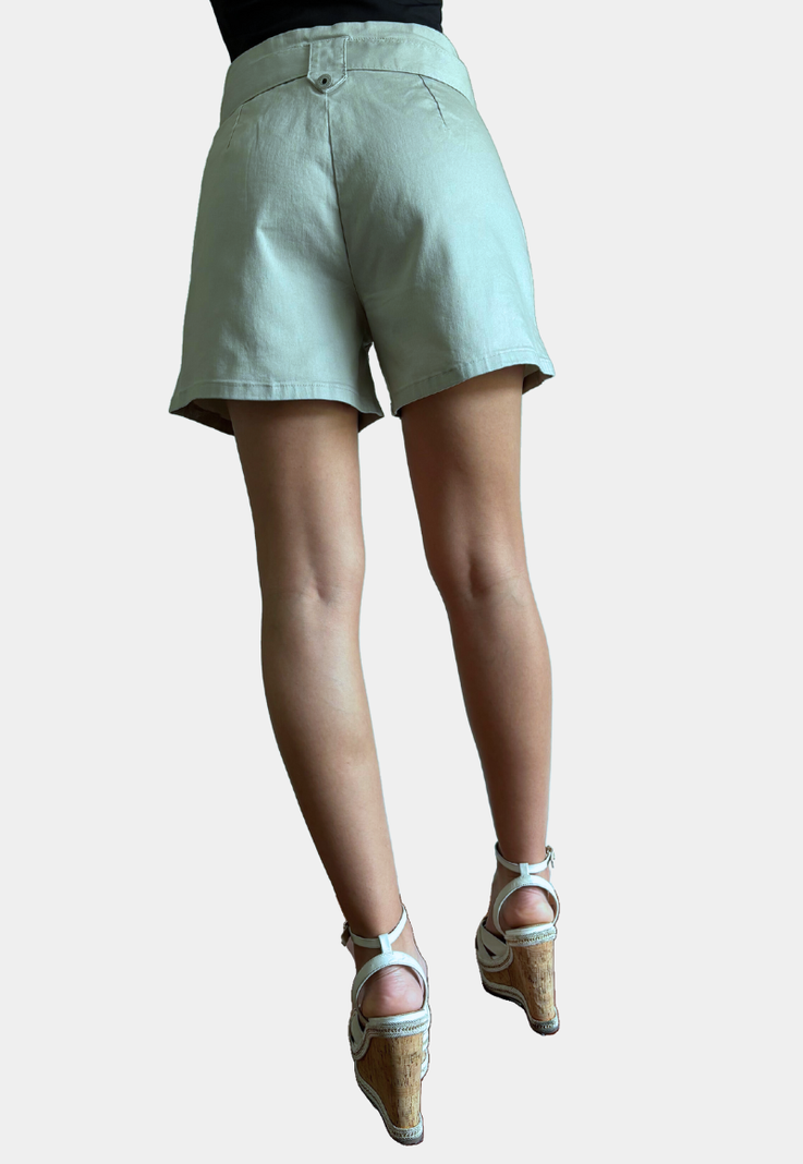 Short Pinzado  Tiro Alto Push Up Verde Tentation-2