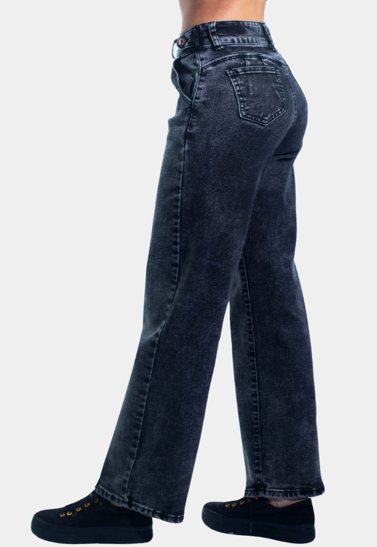 Jeans Wide Leg Gravillado Gris Tentation-1