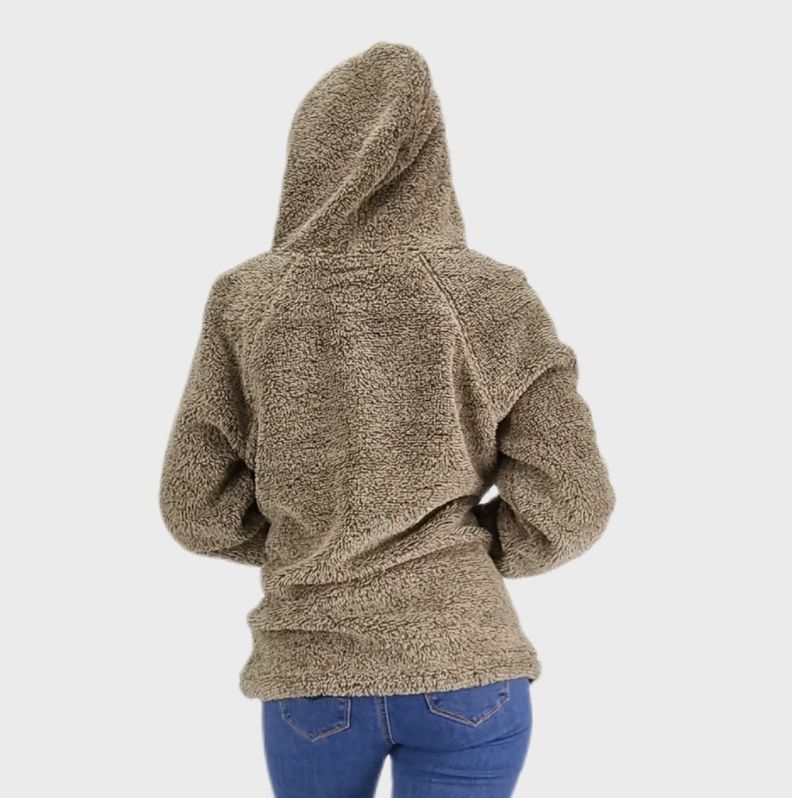 Poleron sherpa boton beige-3